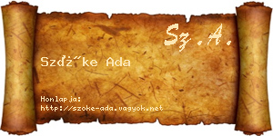 Szőke Ada névjegykártya